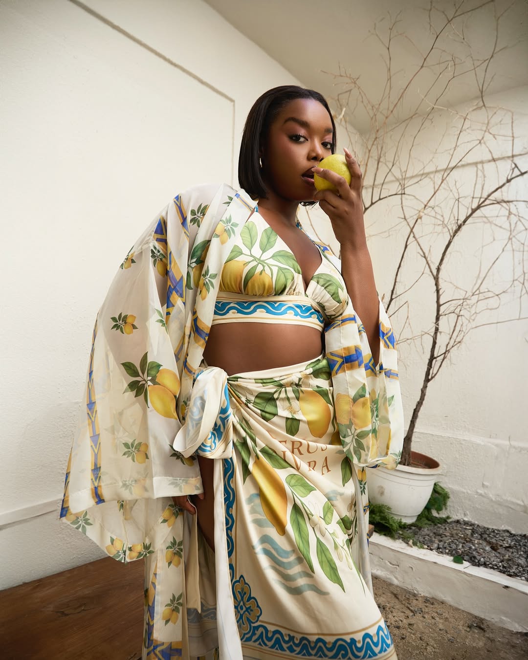 The Citrus Riviera Set and Kimono 🍋A celebration of feminine strength and ease.Citrus Riviera i
